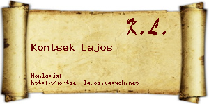 Kontsek Lajos névjegykártya